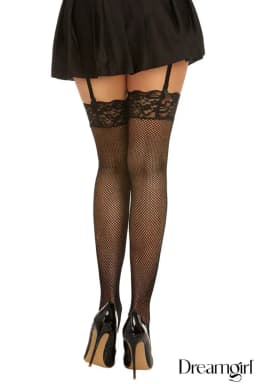 Lace Top Fishnet Thigh Hi 2