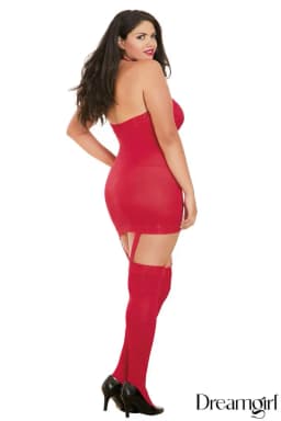 Semi-Sheer Halter Garter Dress 2