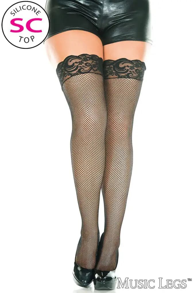 Lace Top Fishnet Stay Ups 5