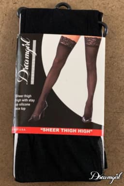 Sheer Thigh Highs with Back Seam. 4