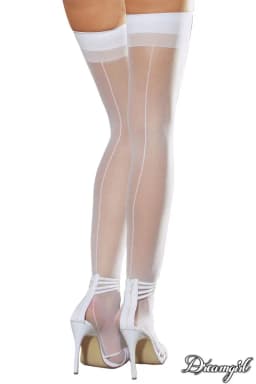 Sheer Thigh Highs with Back Seam. 3