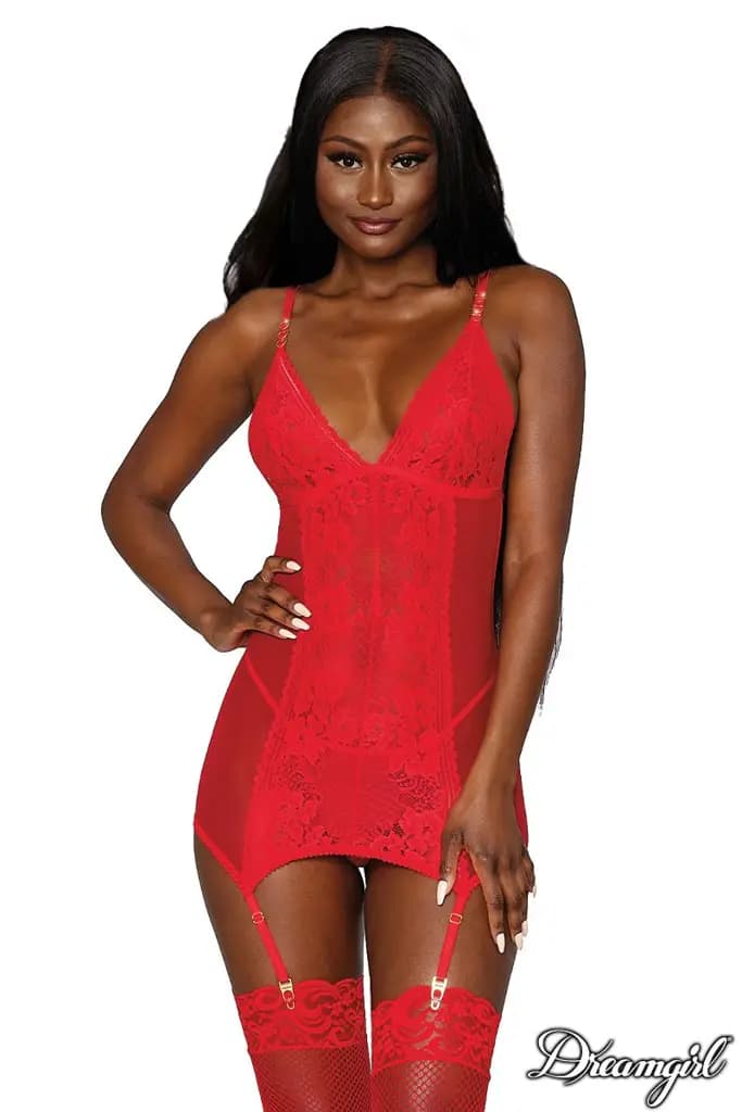 Sheer & Lace Garter Slip 1