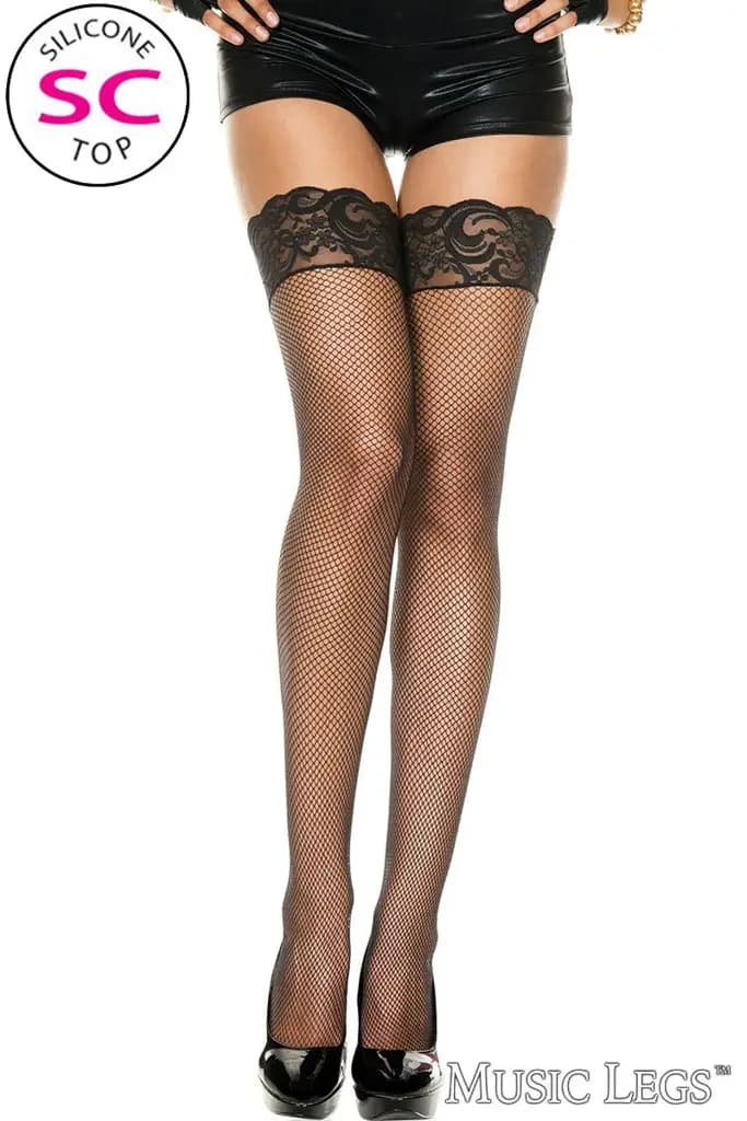 Lace Top Fishnet Stay Ups 1