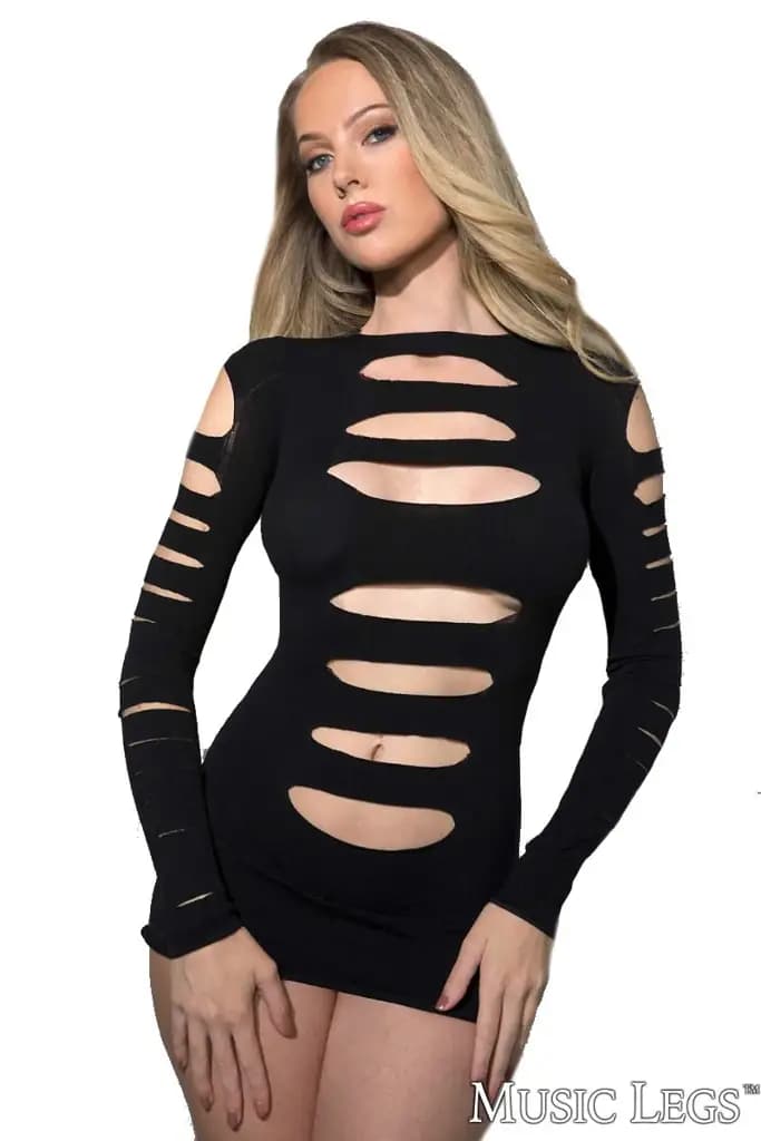 Opaque Cutout Dress 1